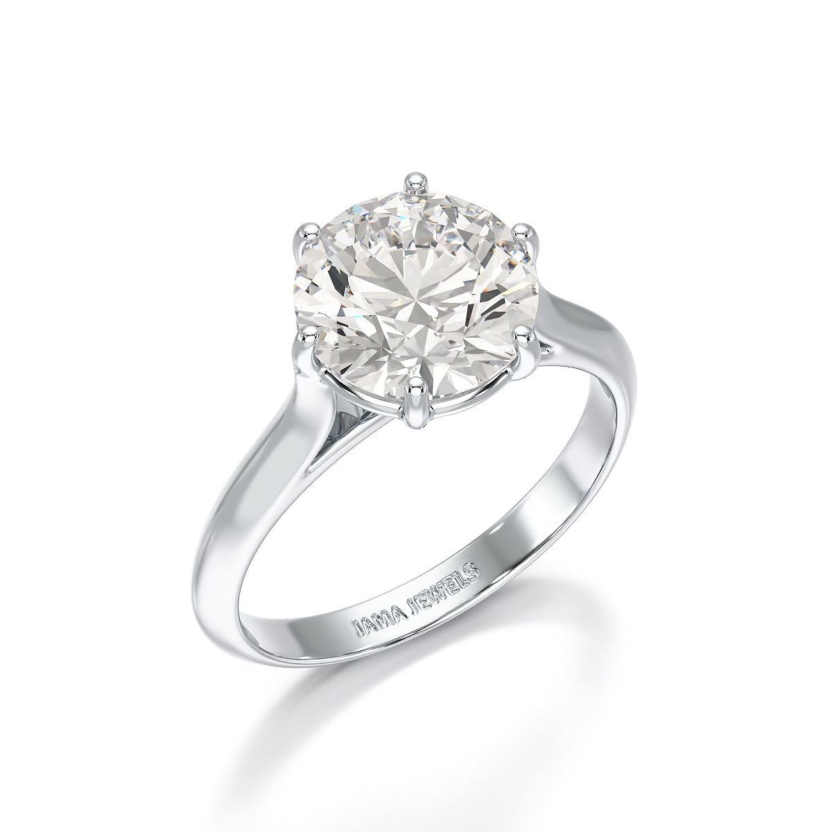 3 CT Solitaire Engagement Lab Grown Diamond Ring - Jama Jewels 