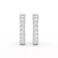 4.9 CT Pear Cut Lab Diamond Hoop Earrings