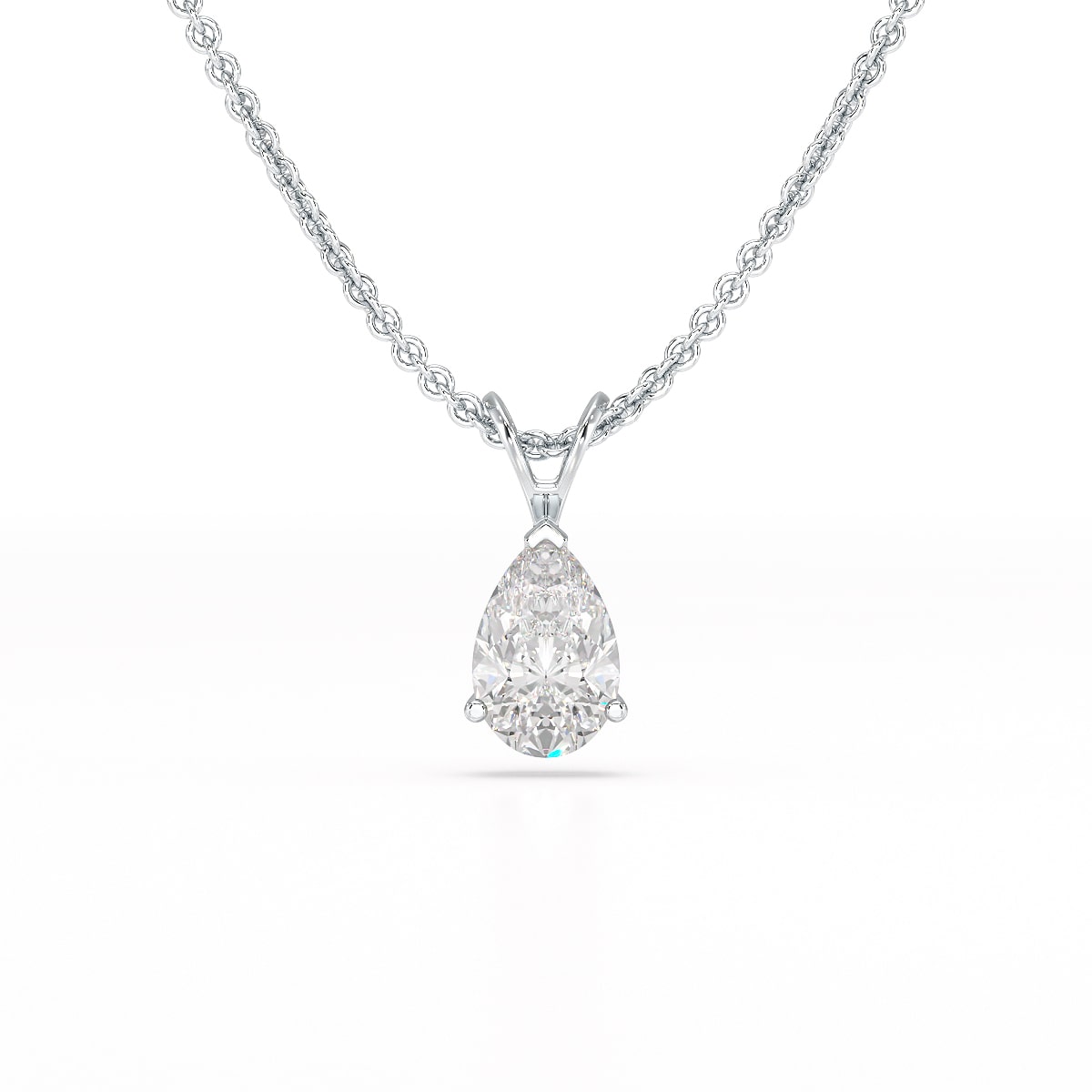 1 Carat Pear Shape Lab Diamond Pendant