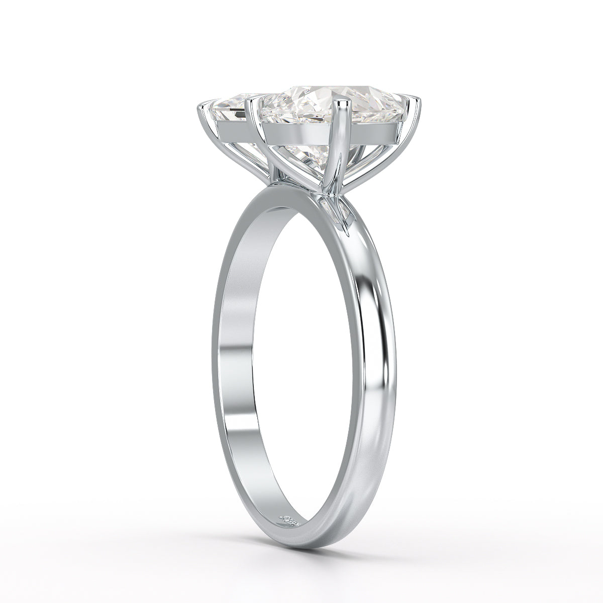 2.5 CT Pear and Princess Cut Lab Diamond Ring