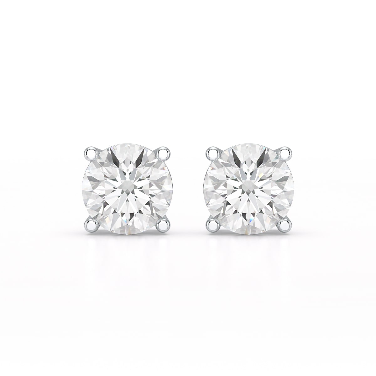 1 Carat Studs Lab Diamond Round Earrings