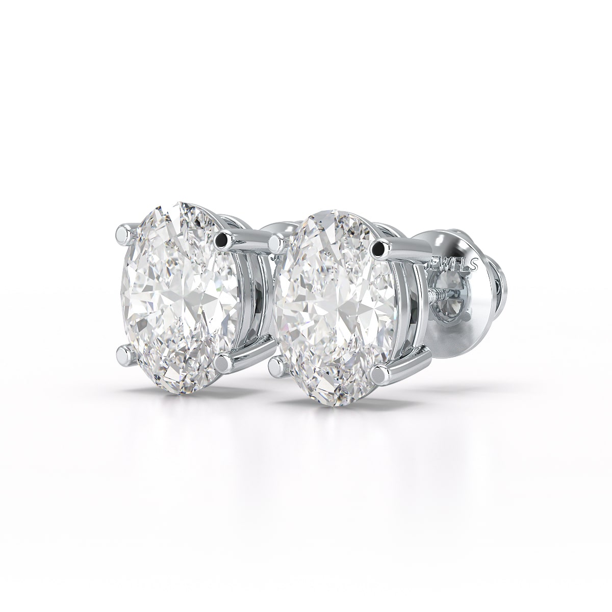 1 CT Oval Pair Solitaire Lab Diamond Stud Earrings