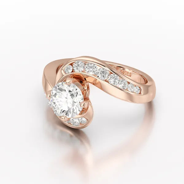 Lab Diamond Twist Design 1.61 CT Engagement Ring - Jama Jewels 