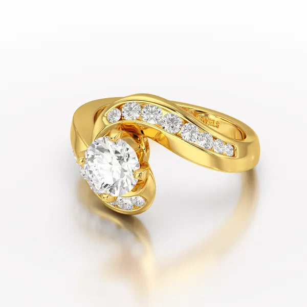 Lab Diamond Twist Design 1.61 CT Engagement Ring - Jama Jewels 