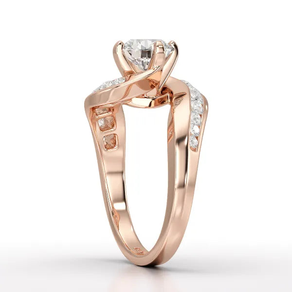 Lab Diamond Twist Design 1.61 CT Engagement Ring - Jama Jewels 