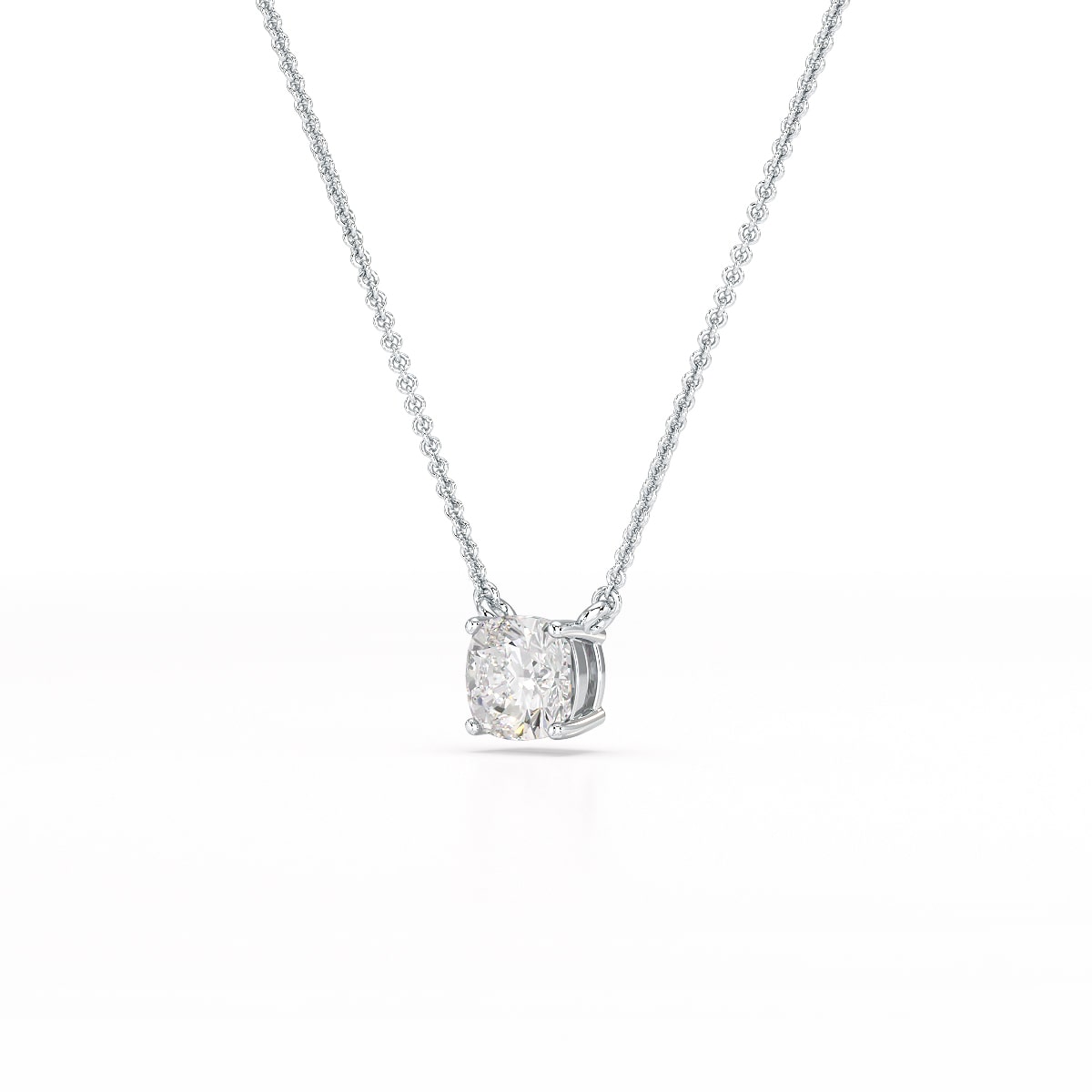 1 CT Cushion Solitaire Lab Grown Diamond Pendant