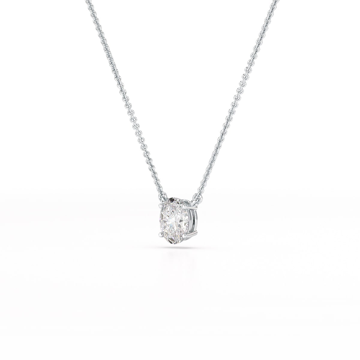 1 CT Oval Lab Grown Diamond Solitaire Pendant