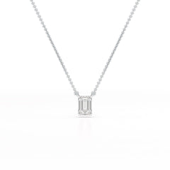 1 CT Emerald Cut Lab Grown Diamond Solitaire Pendant