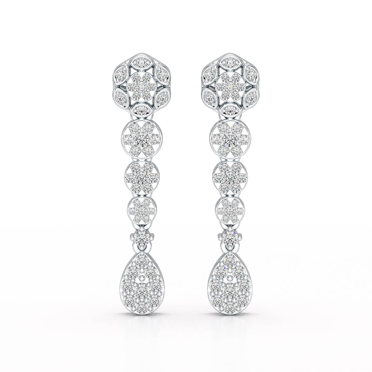0.83 CT Lab Diamond Teardrop Dangle Earring