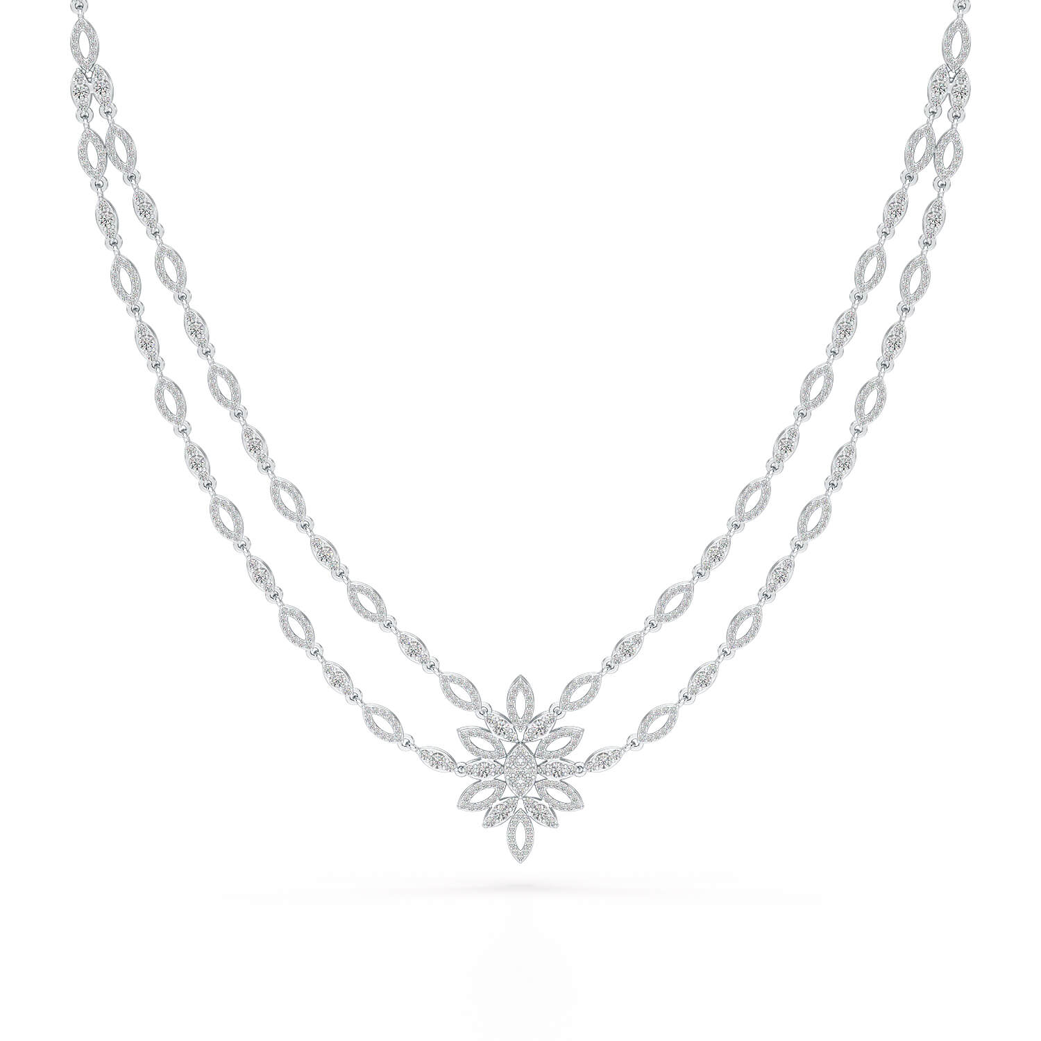 Layered Lab Grown Diamond 3.74 CT Necklace