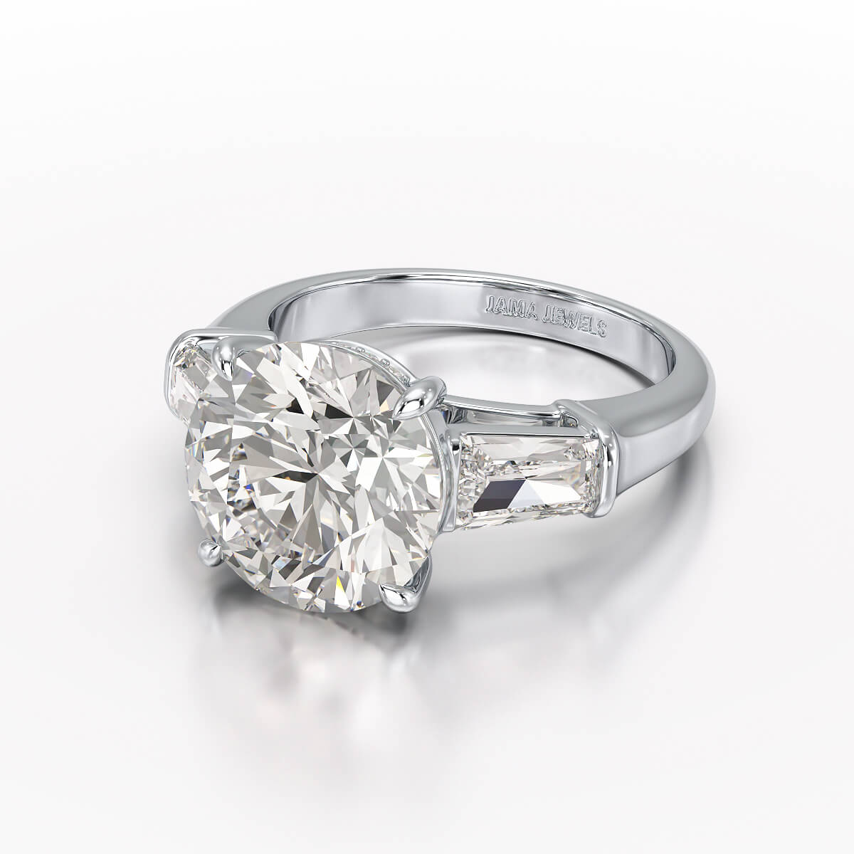 6.56 CT Three Stone Lab Diamond Ring - Jama Jewels 