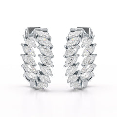 3.4 CT Marquise Cut Lab Diamond Hoop Earrings