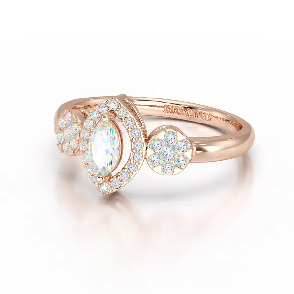 Marquise Cut 0.5 CT Lab Grown Diamond Ring