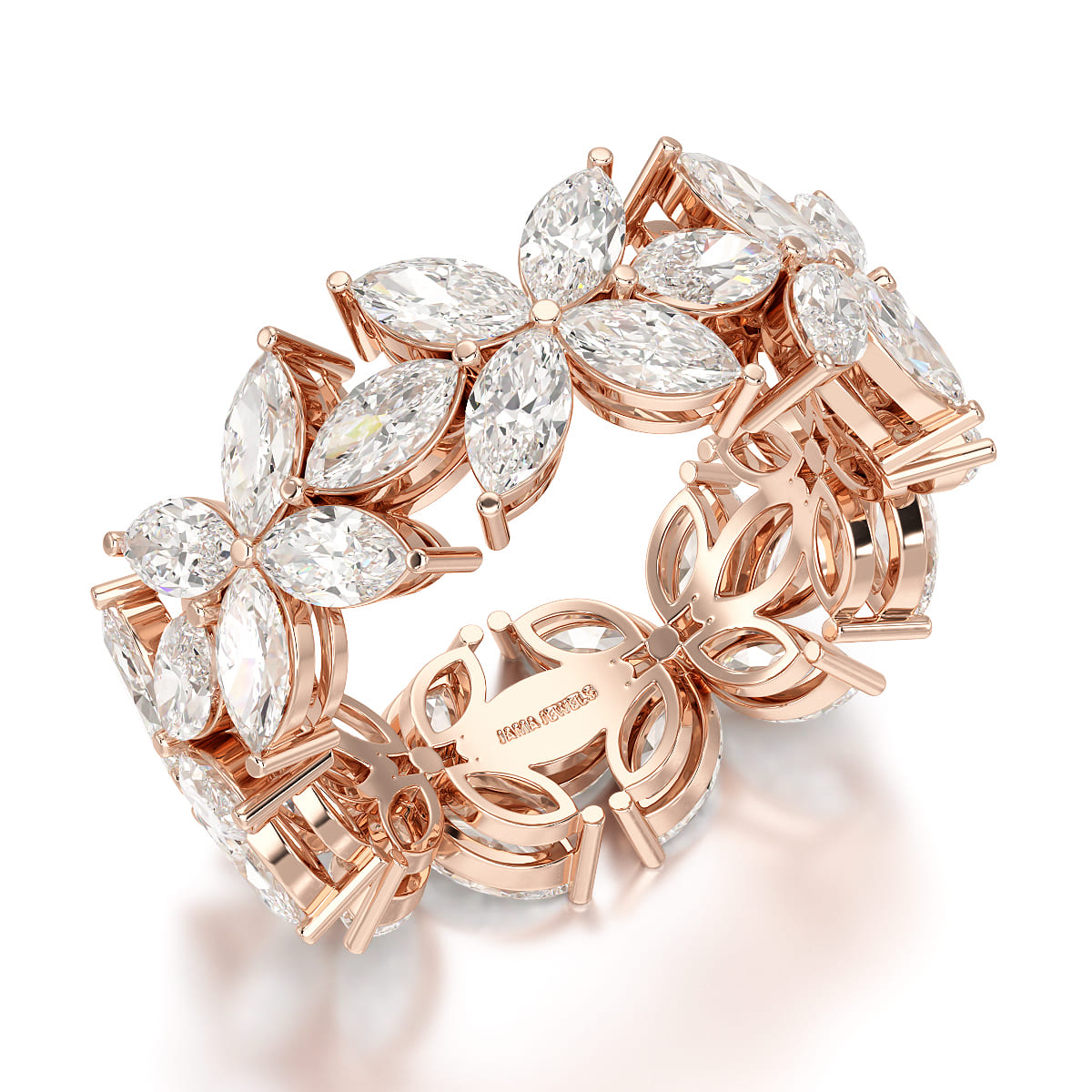 3.5 CT Marquise Cut Flower Shape Lab Diamond Ring