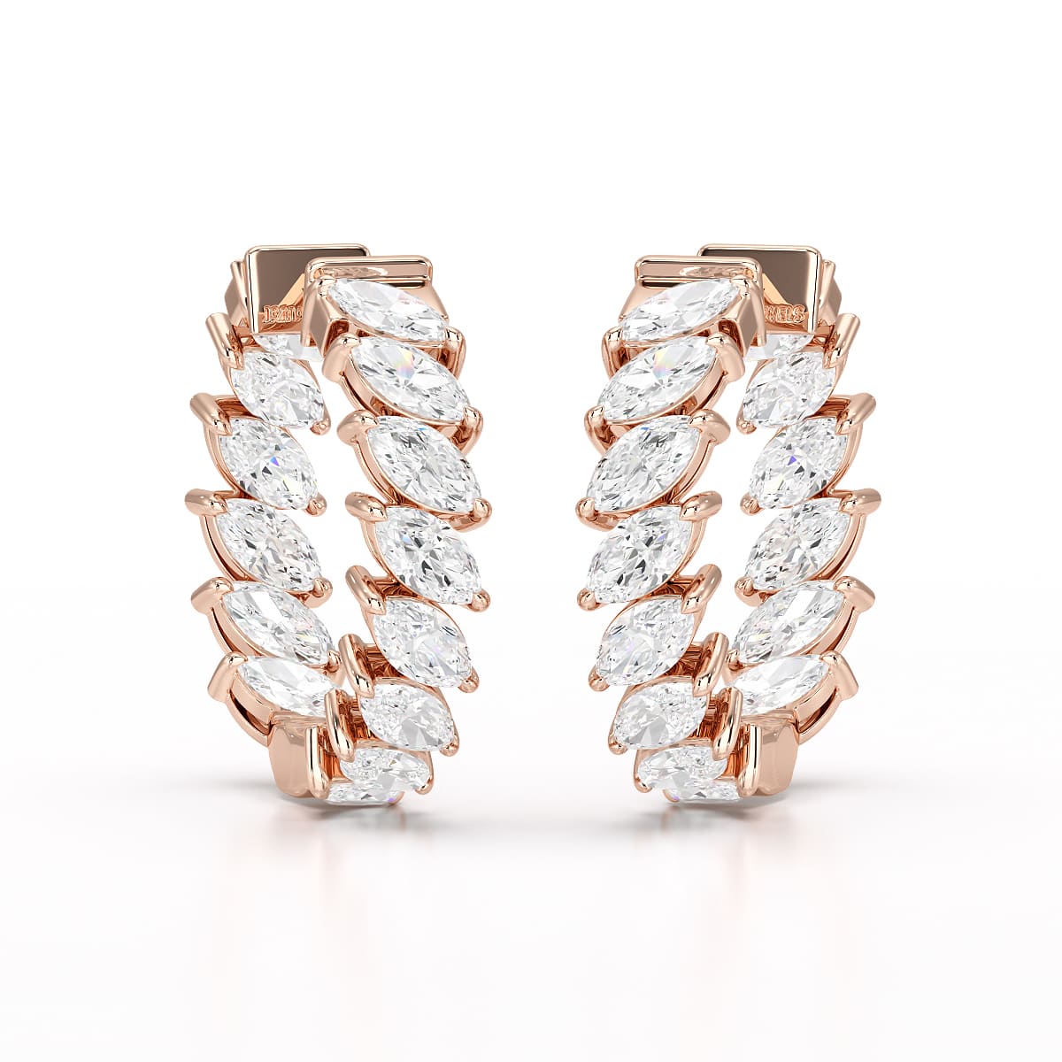 3.4 CT Marquise Cut Lab Diamond Hoop Earrings