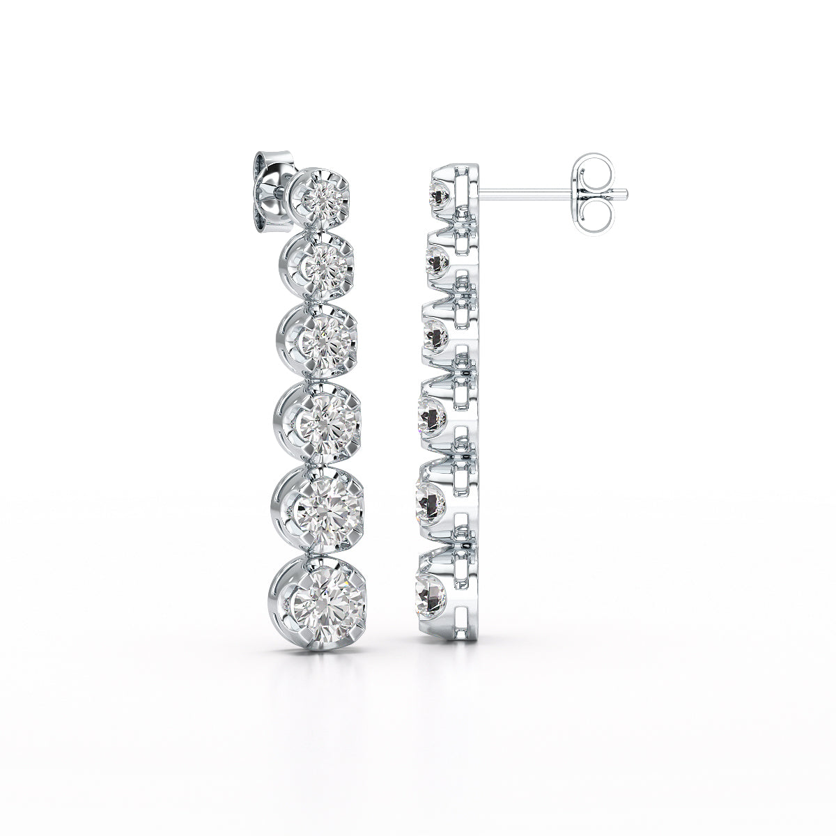 3 CT Lab Diamond Bridal Drop Dangle Earrings - Jama Jewels 