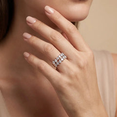 1.40 CT Princess & Pear Two Layer Diamond Ring
