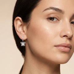 0.98 CT Multi Shape Lab Diamond Floating Butterfly Hoops