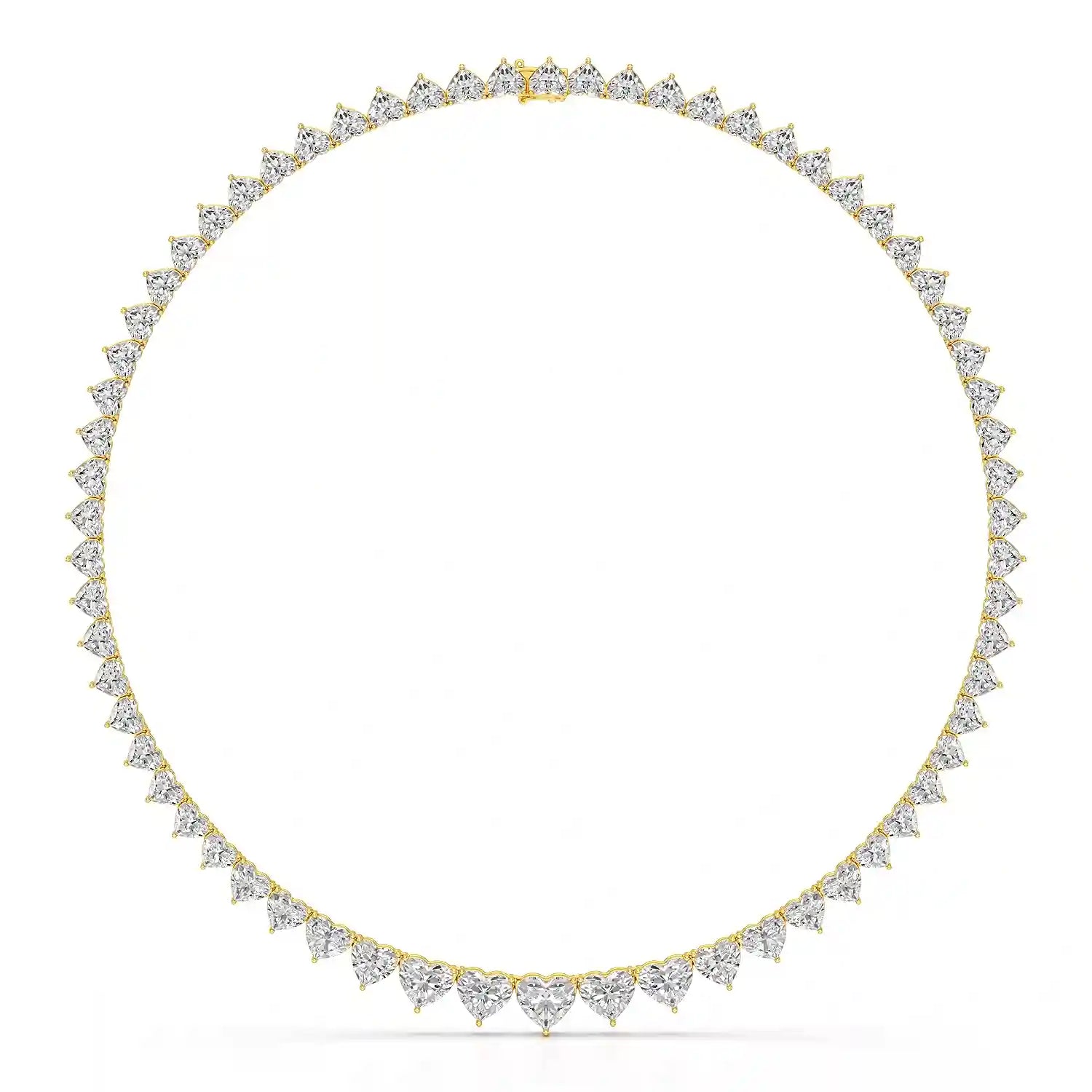 42.12 CT Lab Diamond Heart Cut Necklace