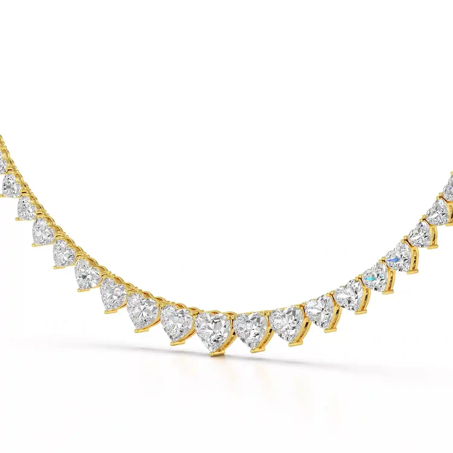 42.12 CT Lab Diamond Heart Cut Necklace