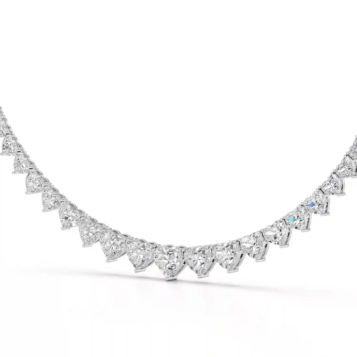 42.12 CT Lab Diamond Heart Cut Necklace