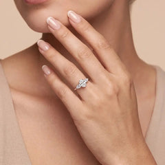 1.3 CT Three Stone Lab Diamond Ring Lifestyle Image
