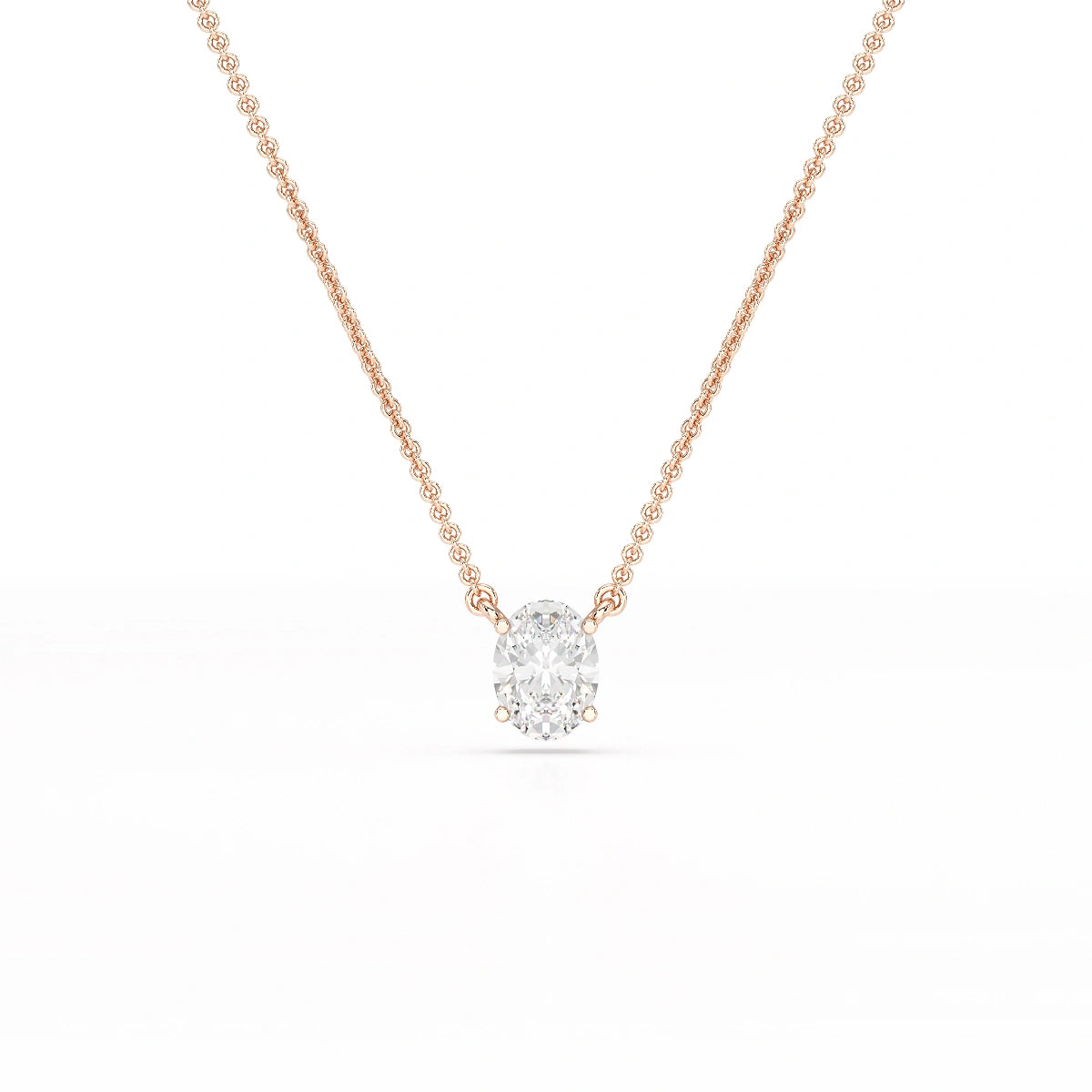 1 CT Oval Lab Grown Diamond Solitaire Pendant