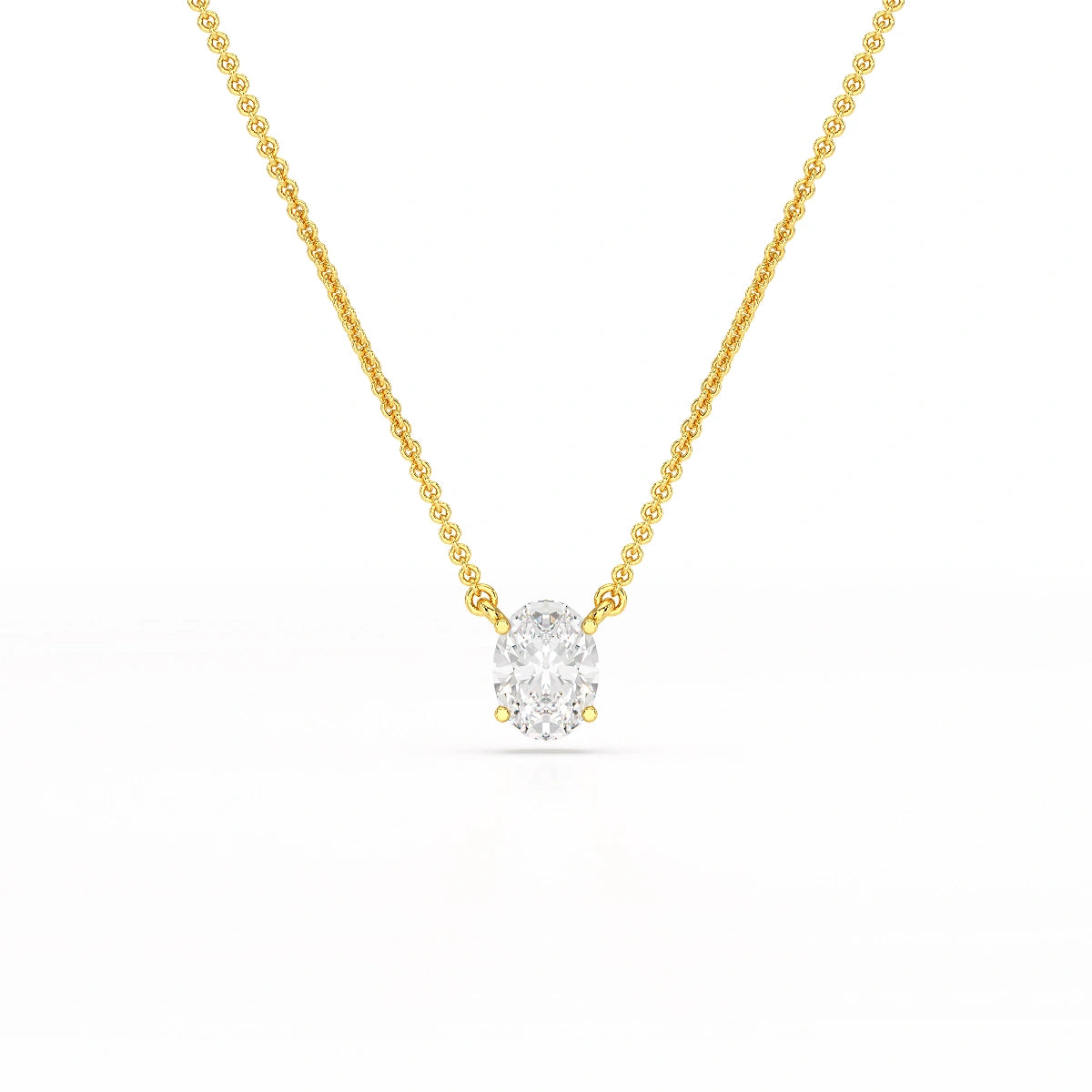1 CT Oval Lab Grown Diamond Solitaire Pendant