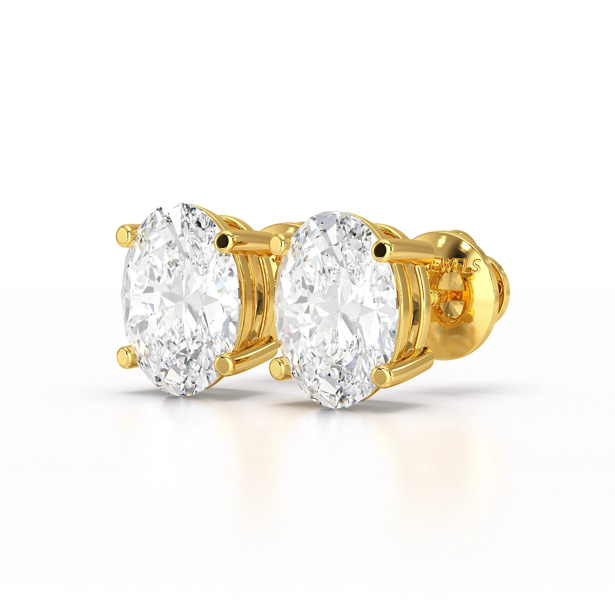 1 CT Oval Pair Solitaire Lab Diamond Stud Earrings