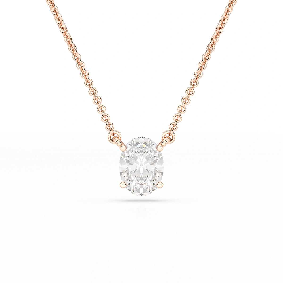1 CT Oval Lab Grown Diamond Solitaire Pendant