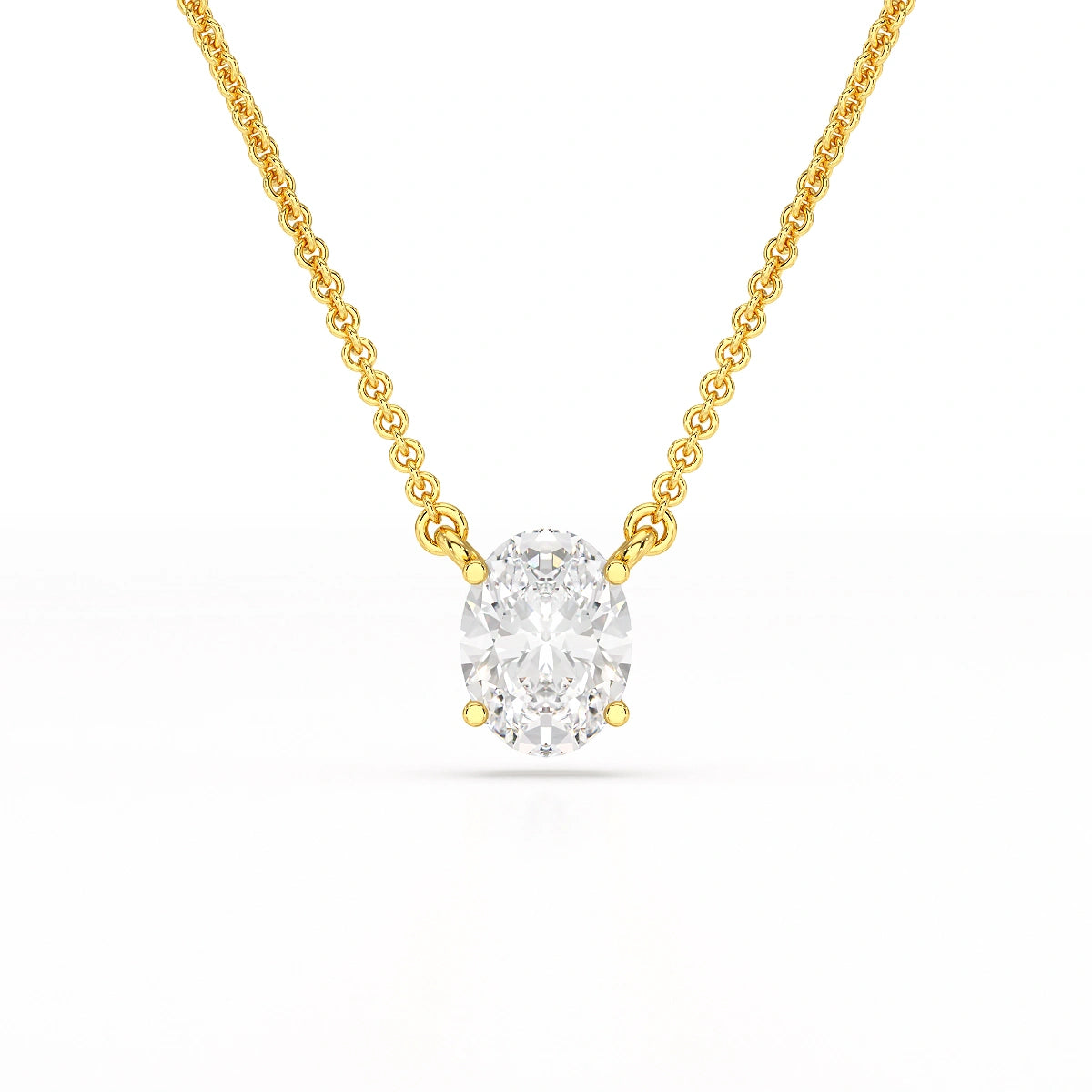 1 CT Oval Lab Grown Diamond Solitaire Pendant