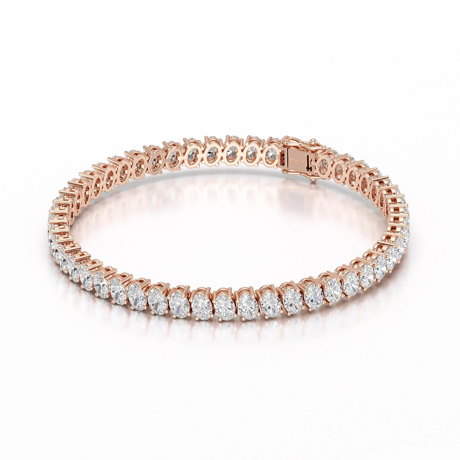 11.70 CT Oval Lab Grown Diamond Tennis Bracelet