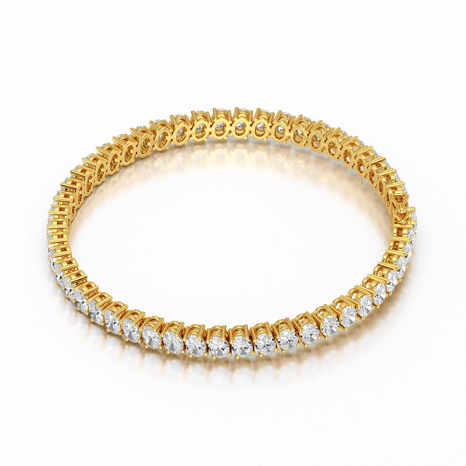 11.70 CT Oval Lab Grown Diamond Tennis Bracelet