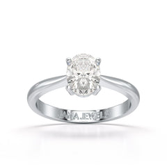 1 Ct Oval Cut Solitaire Lab Diamond Engagement Ring