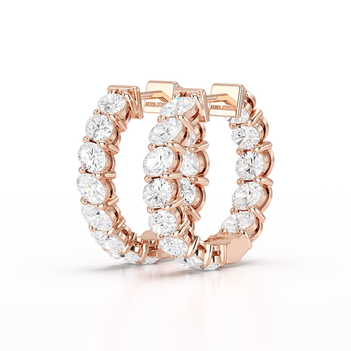 3.9 CT Oval Cut Lab Diamond Hoops Earrings