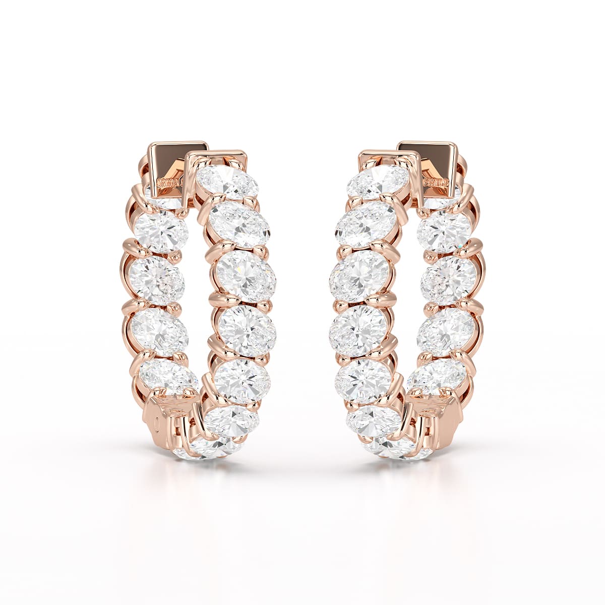 3.9 CT Oval Cut Lab Diamond Hoops Earrings