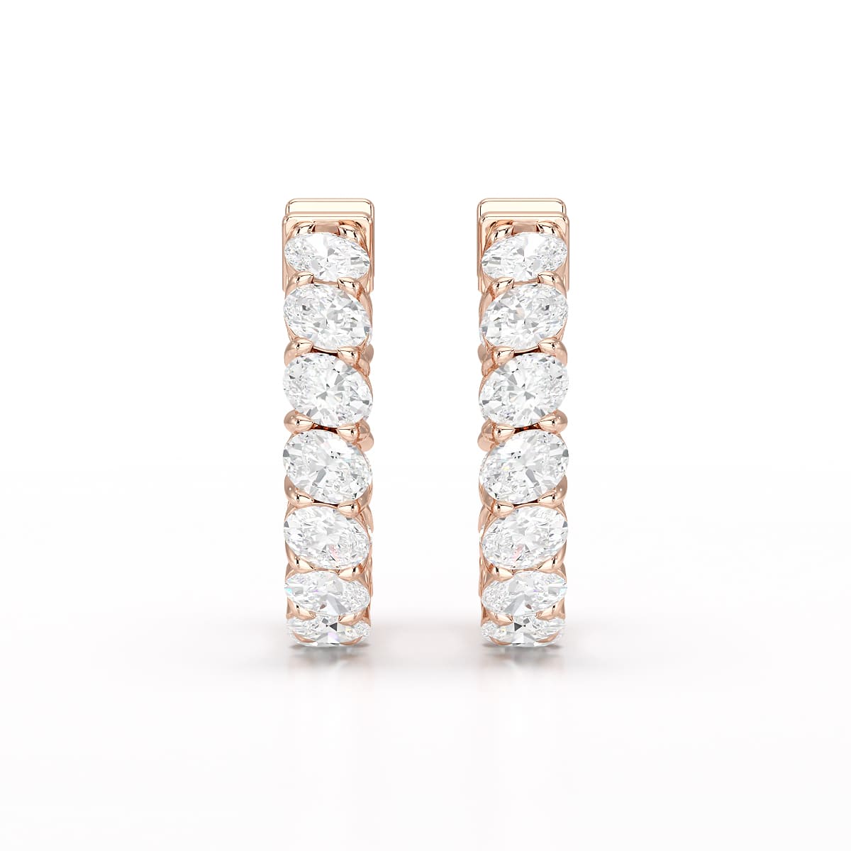3.9 CT Oval Cut Lab Diamond Hoops Earrings
