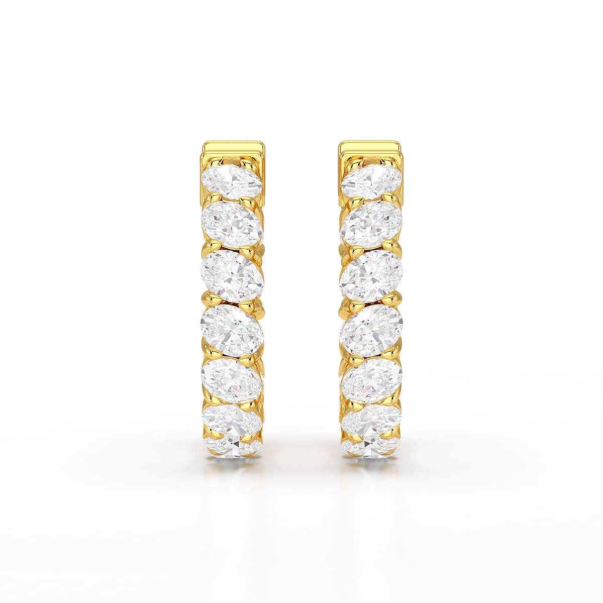 3.9 CT Oval Cut Lab Diamond Hoops Earrings