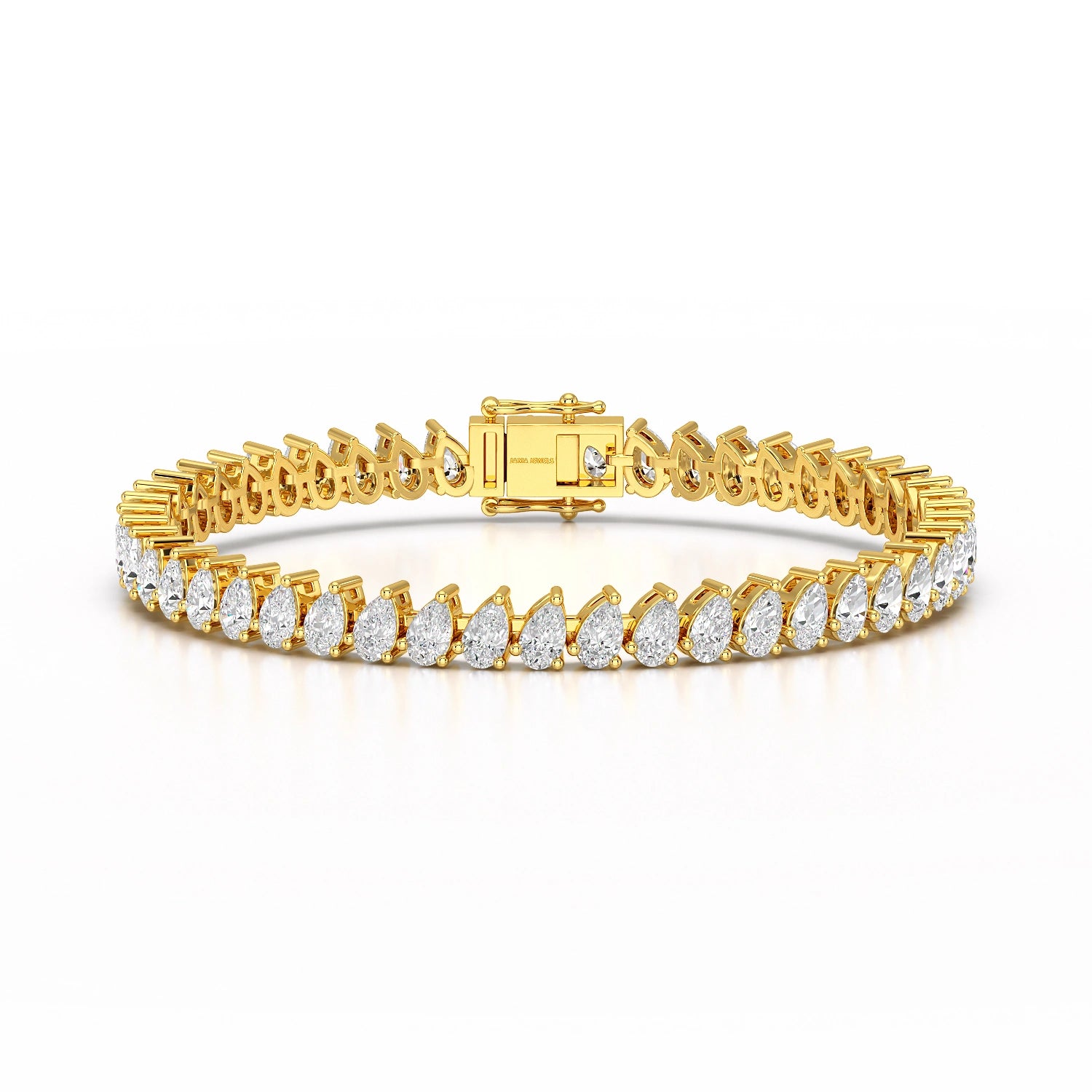 11.75 CT Pear Lab Grown Diamond Tennis Bracelet