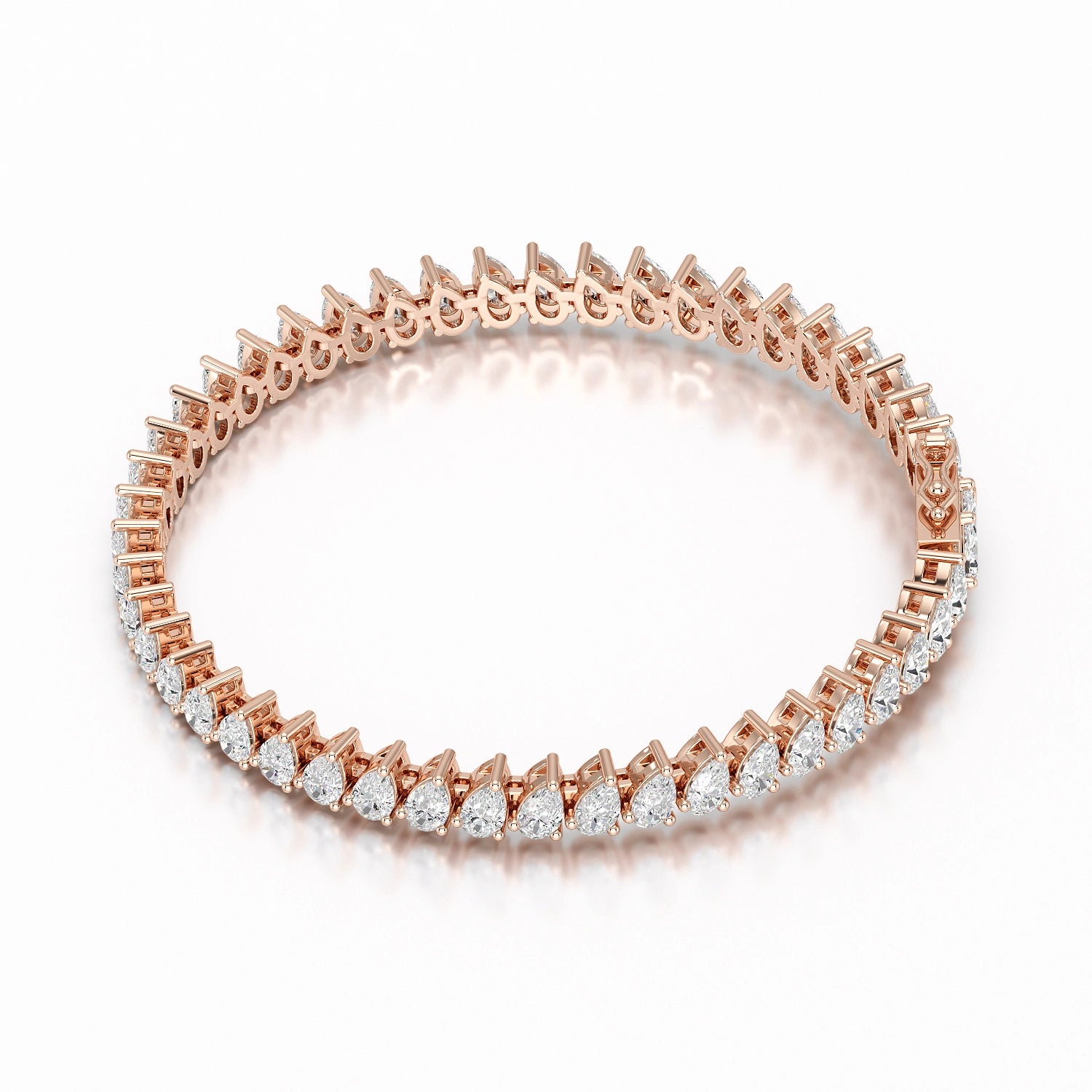 11.75 CT Pear Lab Grown Diamond Tennis Bracelet