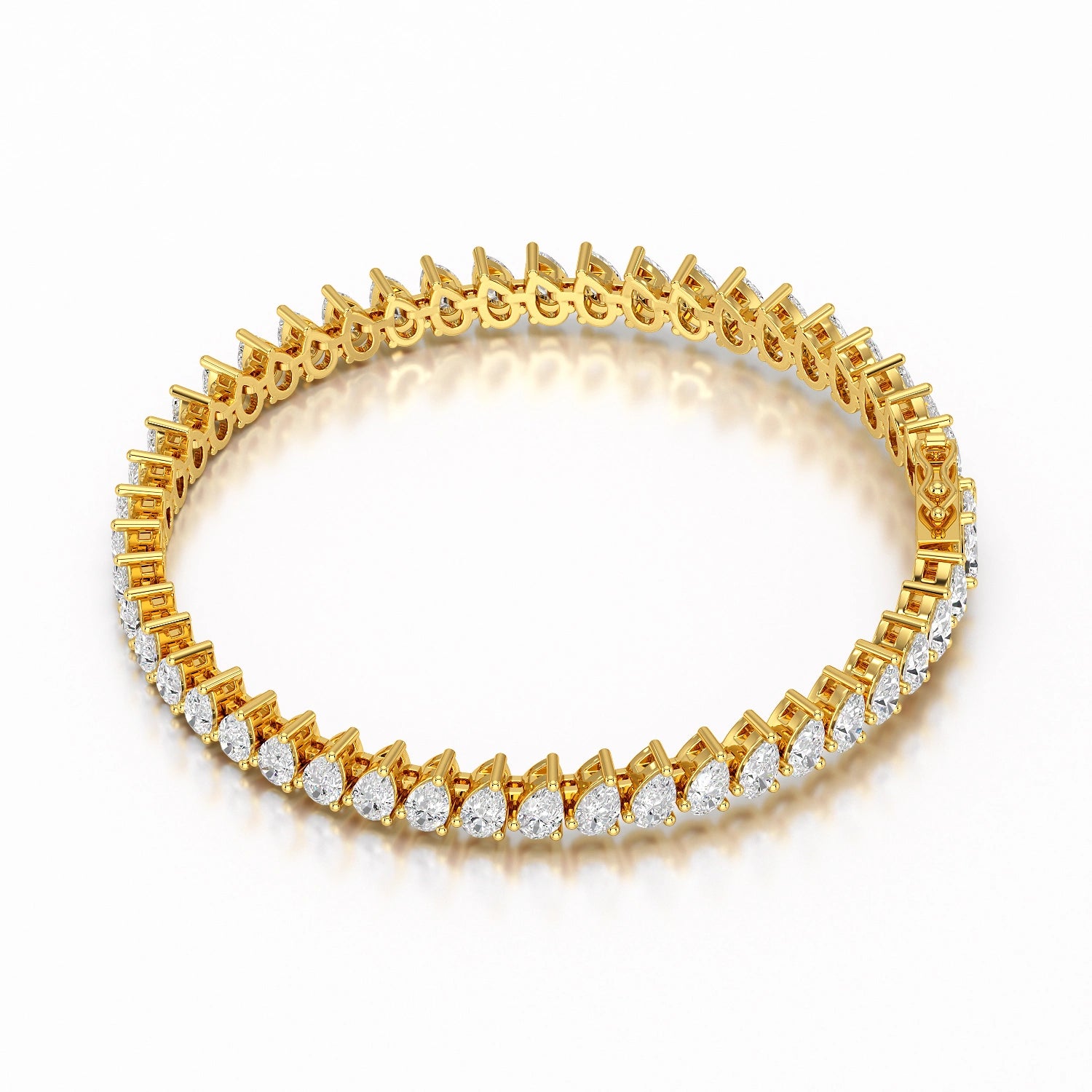 11.75 CT Pear Lab Grown Diamond Tennis Bracelet