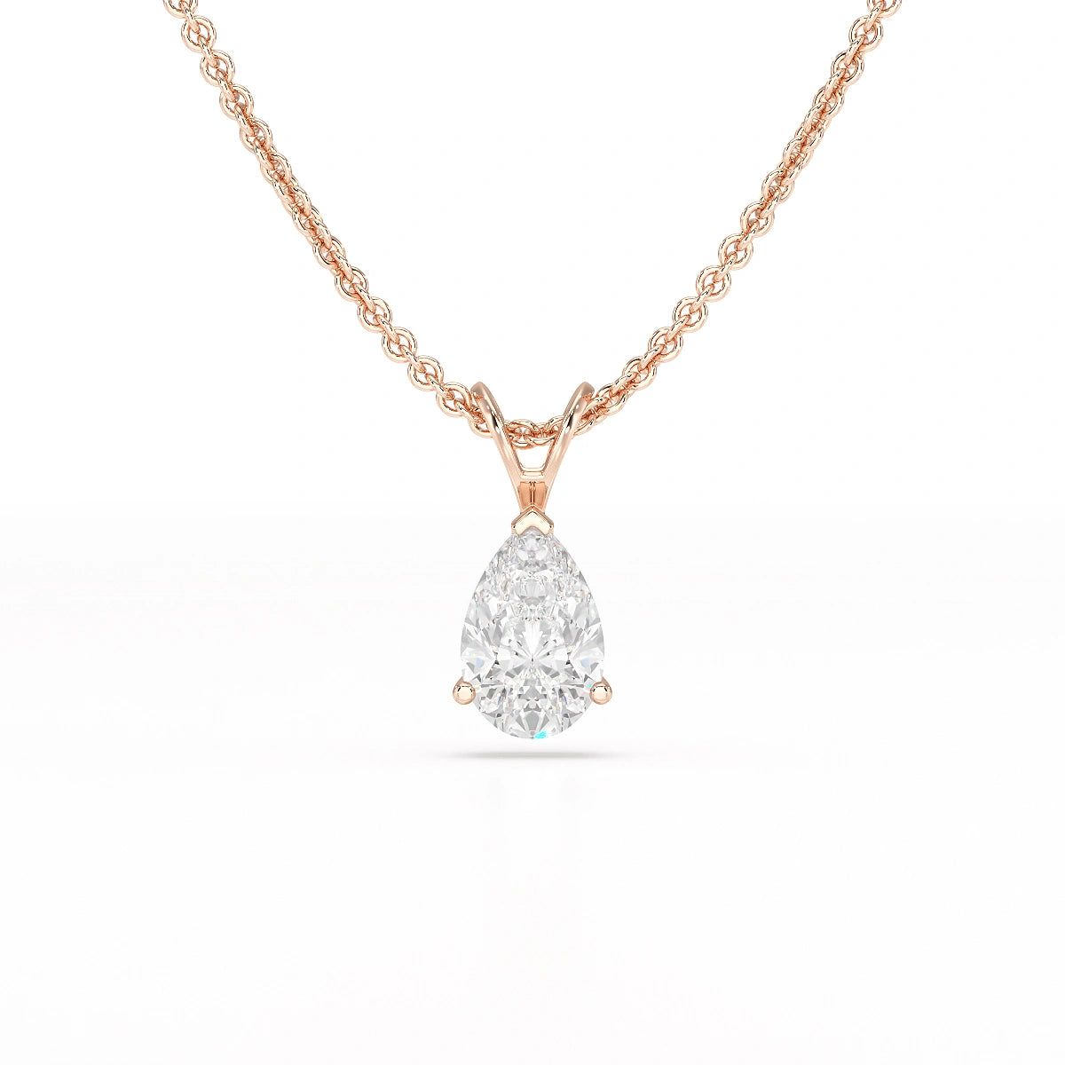 1 Carat Pear Shape Lab Diamond Pendant