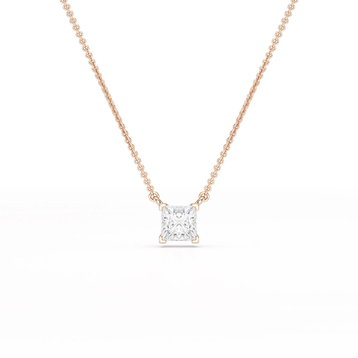 1 CT Lab Grown Diamond Princess Pendant