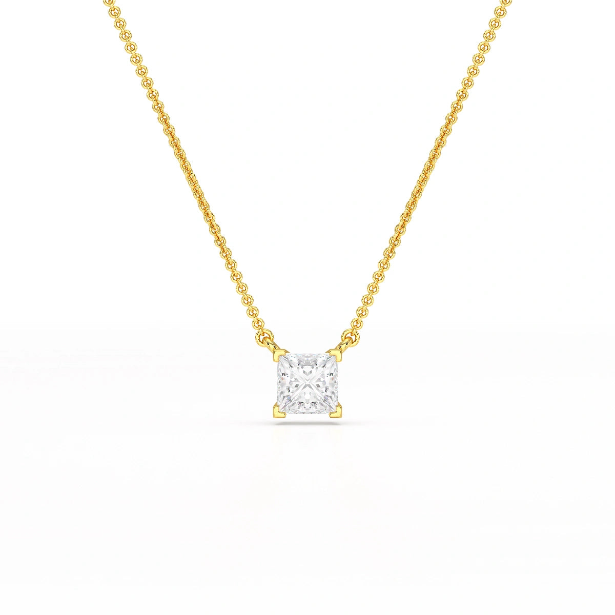 1 CT Lab Grown Diamond Princess Pendant