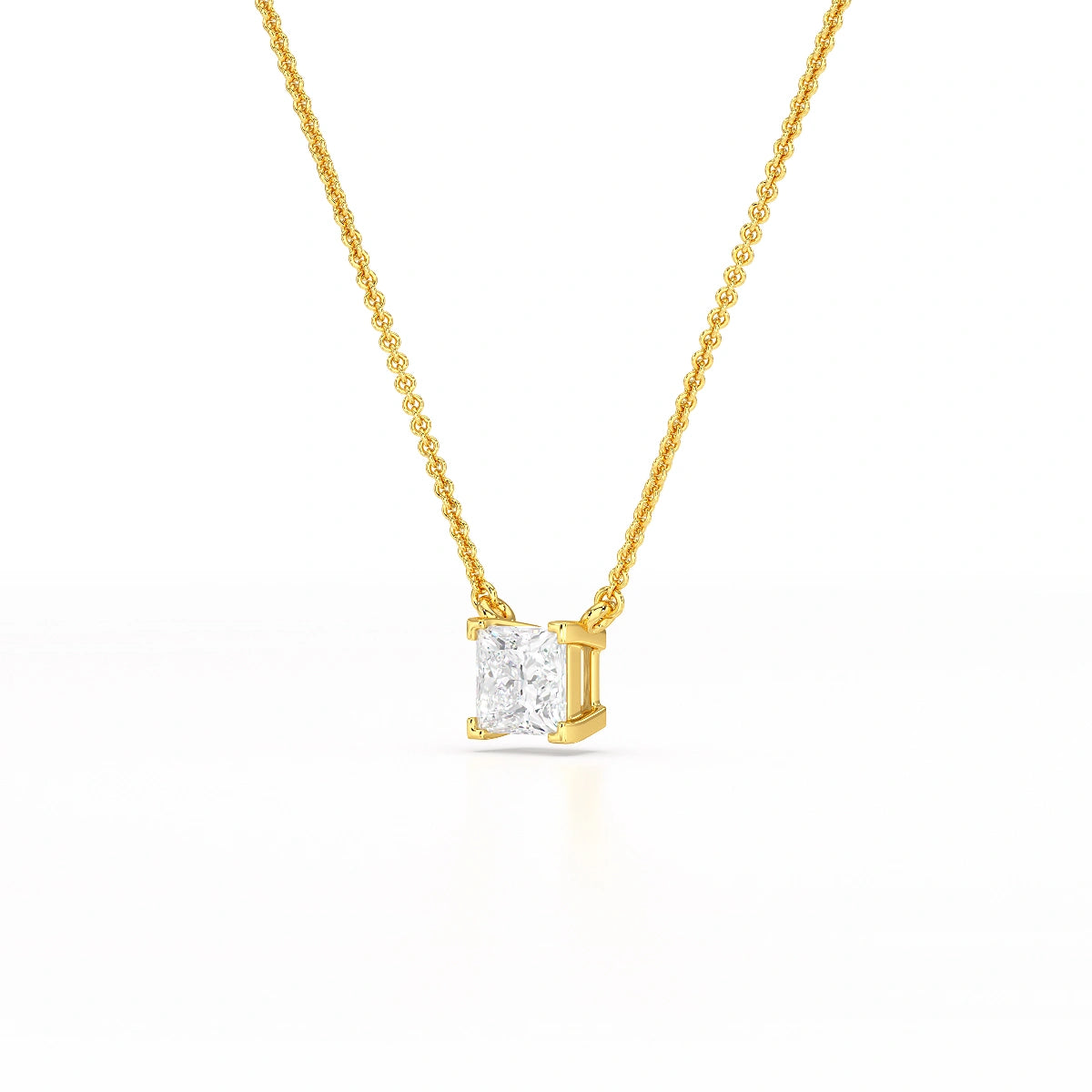 1 CT Lab Grown Diamond Princess Pendant