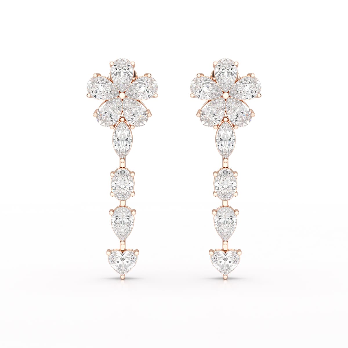 12.2 CT Pear Cut Lab Diamond Drop Earring