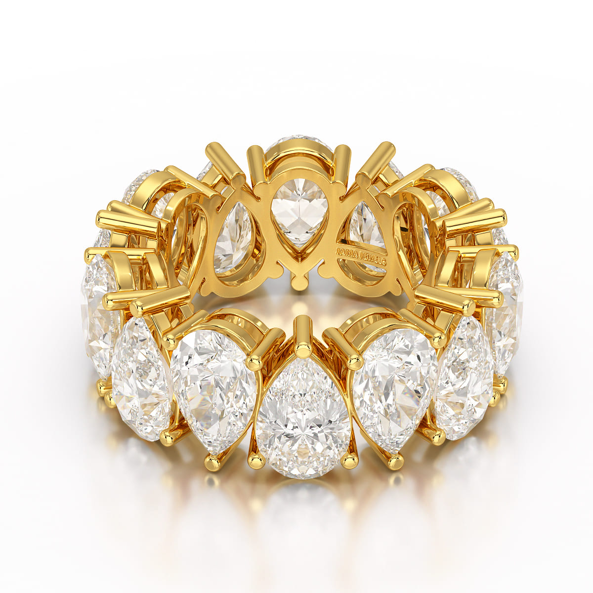 13.3 CT Pear Cut Full Eternity Lab Diamond Ring