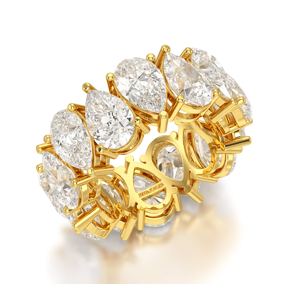 13.3 CT Pear Cut Full Eternity Lab Diamond Ring