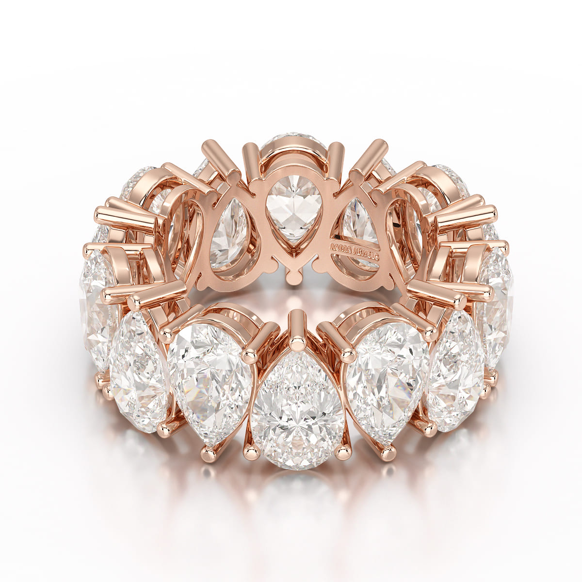 13.3 CT Pear Cut Full Eternity Lab Diamond Ring