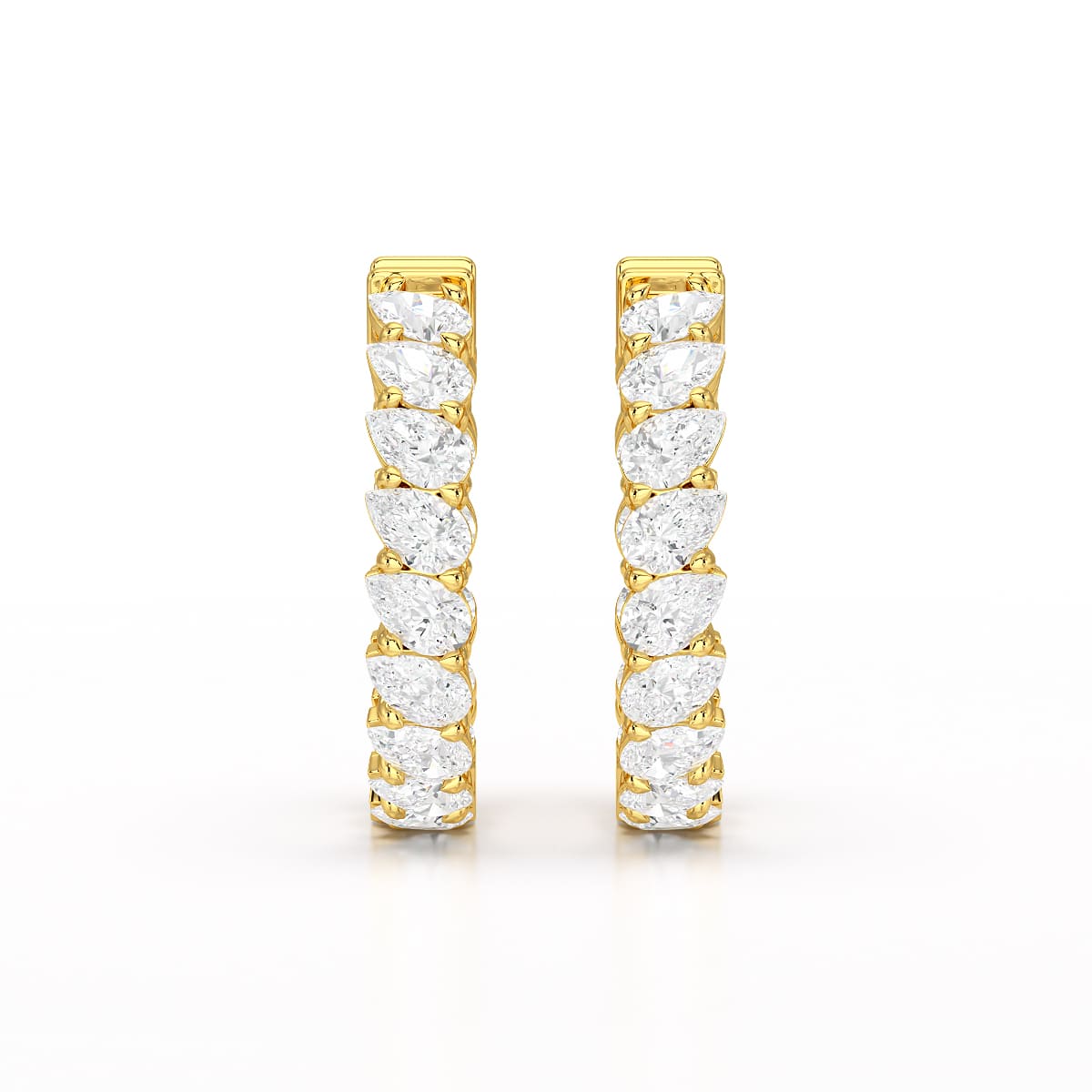 4.9 CT Pear Cut Lab Diamond Hoop Earrings